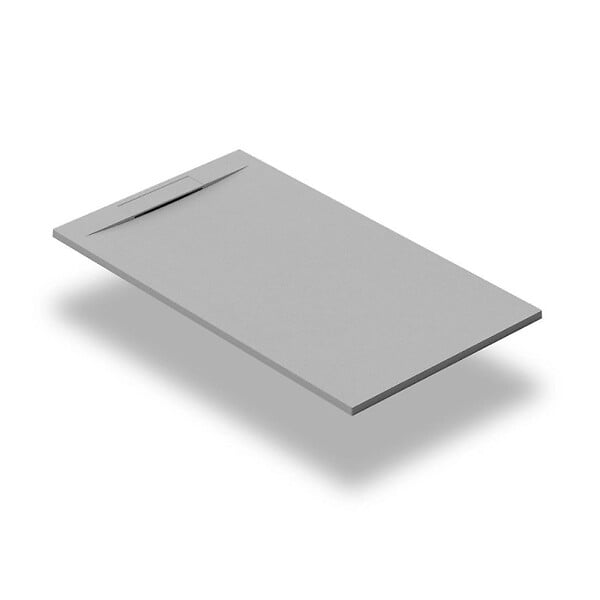 SWISS AQUA TECHNOLOGIES - Swiss Aqua Technologies Fusion Receveur de douche 140x80cm en marbre coulé, Gris perle (SATFU14080GRP) - large
