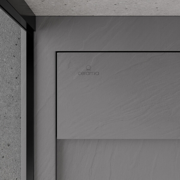 CERAMIA - Ceramia Alda receveur de douche 80x80cm en pierre de synthèse durable, gris mat (ALD15-8080G) - large