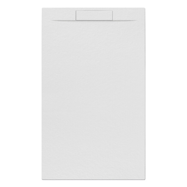 SWISS AQUA TECHNOLOGIES - Swiss Aqua Technologies Fusion Receveur de douche 160x90cm en marbre coulé avec siphon, Blanc (SATFU16090BL-S) - large