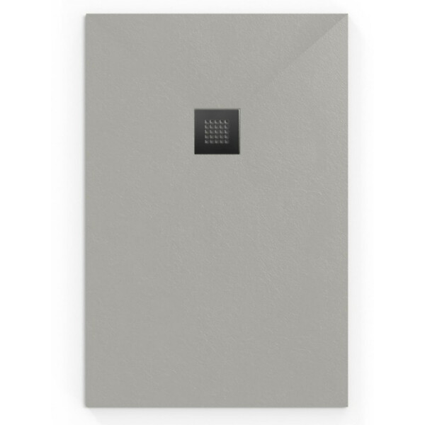 SWISS AQUA TECHNOLOGIES - Swiss Aqua Technologies Alek Receveur de douche rectangulaire 100x80 cm avec siphon, en marbre coulé, Gris (SATALEK10080S) - large