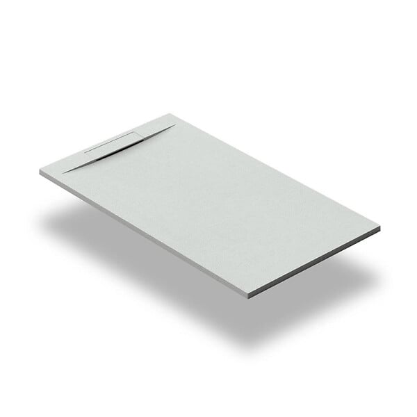 SWISS AQUA TECHNOLOGIES - Swiss Aqua Technologies Fusion Receveur de douche 120x80cm en marbre coulé, Gris perle (SATFU12080GRP) - large