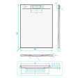 SWISS AQUA TECHNOLOGIES - Swiss Aqua Technologies Fusion Receveur de douche 120x80cm en marbre coulé, Gris perle (SATFU12080GRP) - vignette