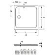 VILLEROY & BOCH - Villeroy & Boch Lifetime Plus Receveur de douche carré  800 x 800 x 35 mm, Antidérapant, Blanc (6223B301) - vignette