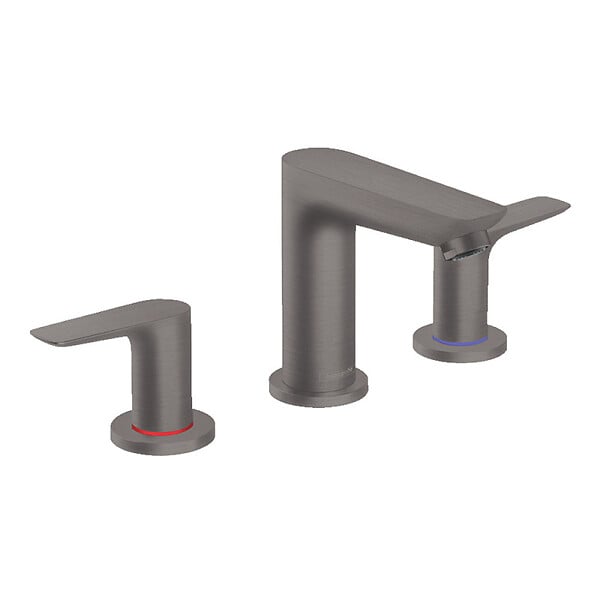 HANSGROHE - Hansgrohe Talis E Mélangeur de lavabo 3 trous 150, noir brossé, avec tirette et vidage (71733340) - large