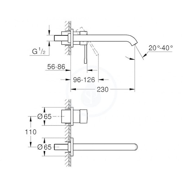 GROHE - Essence Robinetterie 2-trous pour lavabo Taille L, Warm Sunset (19967DA1) - large