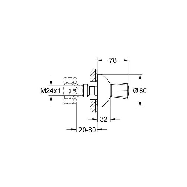 GROHE - COSTA L NEW -  Façade pour robinet d'arrêt encastré(19808001) - large