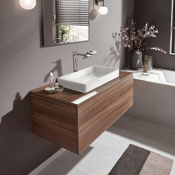 HANSGROHE - Hansgrohe Vivenis Mitigeur de lavabo surélevé 250 sans tirette ni vidage, bec cascade, chrome (75042000) - large