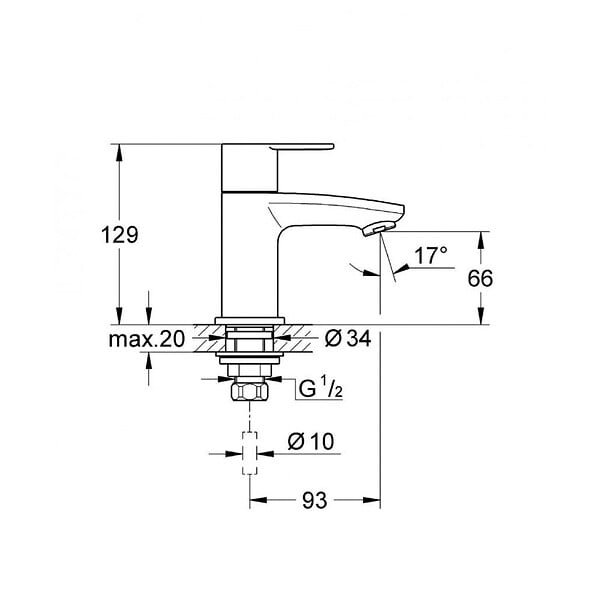 GROHE - Eurostyle Cosmopolitan Robinet de lave-mains Taille XS (23039002) - large