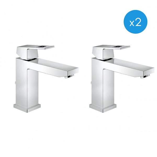 GROHE - Grohe Eurocube - Lot de 2 mitigeurs monocommande 1/2" LavaboTaille M (23445000-DUO) - large