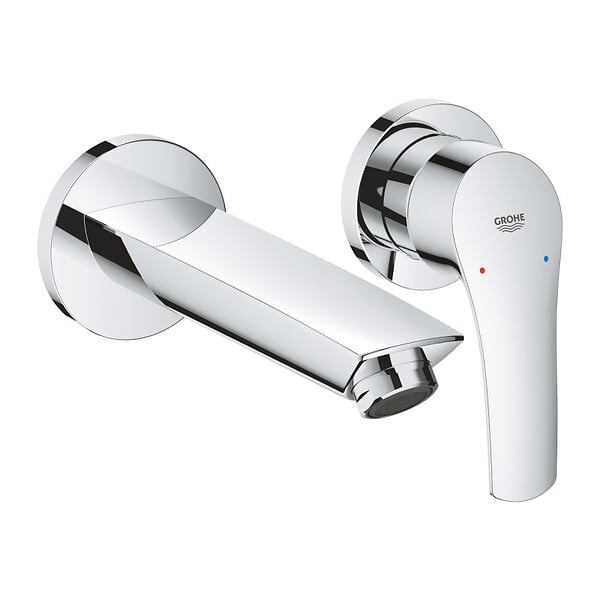 GROHE - EUROSMART Mitigeur Monocommande de lavabo, Fixation murale,   2 trous, Chrome(29337003) - large
