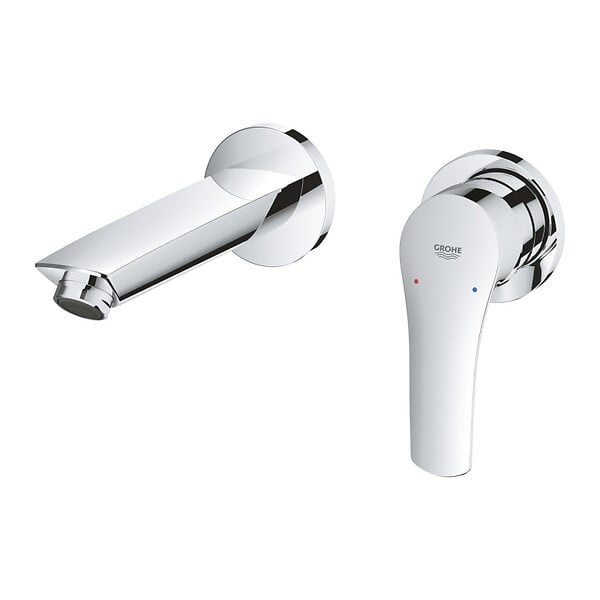 GROHE - EUROSMART Mitigeur Monocommande de lavabo, Fixation murale,   2 trous, Chrome(29337003) - large
