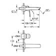 GROHE - EUROSMART Mitigeur Monocommande de lavabo, Fixation murale,   2 trous, Chrome(29337003) - vignette