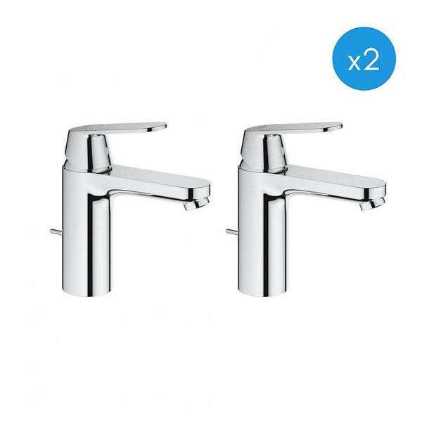 GROHE - Eurosmart Cosmopolitan - Lot de deux Mitigeurs Monocommande 1/2" Lavabo Taille M (23325000-DUO) - large