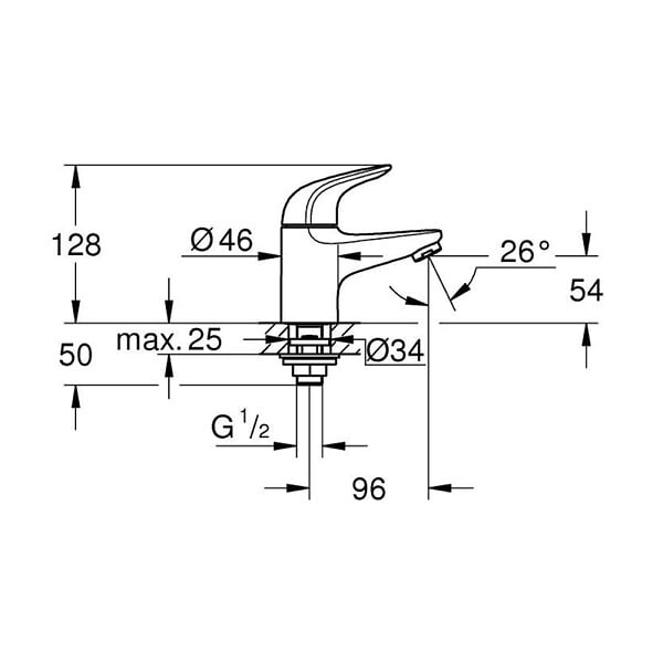 GROHE - Grohe Swift robinet lave-mains monofluide, taille XS, chrome (G20617001) - large