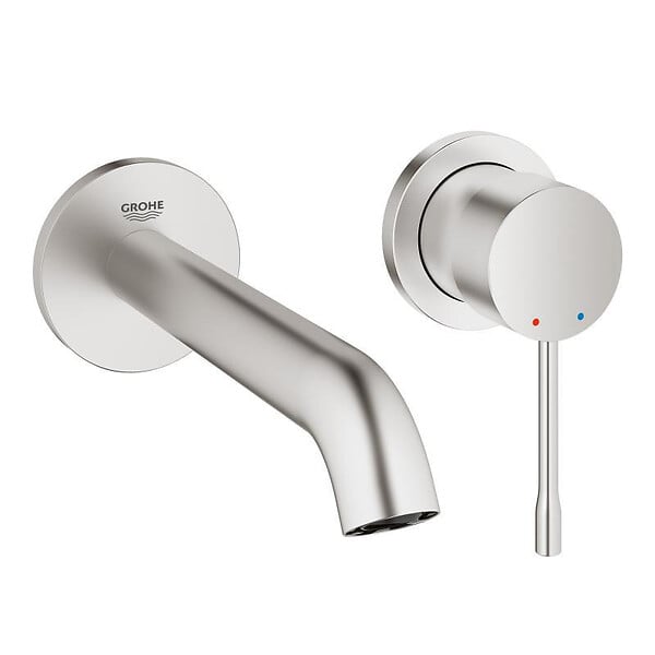GROHE - Grohe ESSENCE NEW - Façade de Mitigeur monocommande 2 trous lavabo Taille M SuperSteel (19408DC1) - large