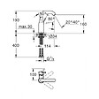 GROHE - Essence Set Mitigeur monocommande 1/2" Lavabo Taille M + Bonde clic clac Grohe pour lavabo avec trop-plein (23463001-CLICCLAC) - vignette