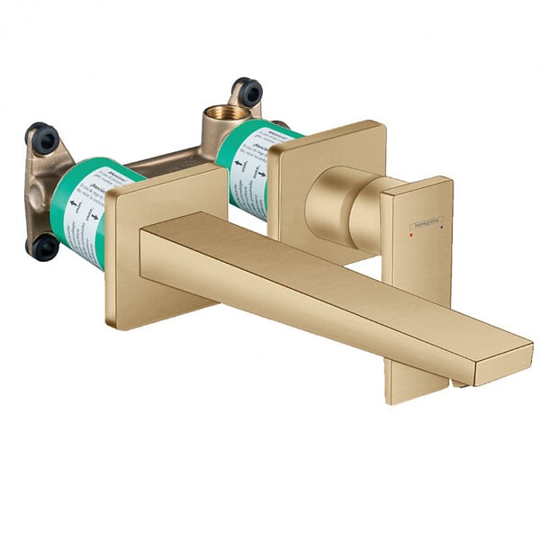 HANSGROHE - Metropol Set Mitigeur lavabo encastré mural Bronze brossé + Bonde à écoulement libre + Corps encastré (32526140-SET) - large