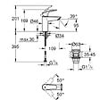 GROHE - EUROSMART Mitigeur monocommande de lavabo Taille S, Bonde Clic-clac Chrome (23924003) - vignette