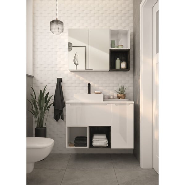 NATUREL - Naturel Etagère Naturel Stilla 30x30x44 cm blanc mat (STILLAA03002B) - large