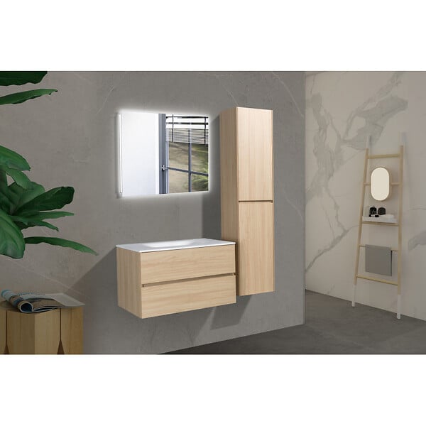 NATUREL - Naturel Verona Armoire haute bois clair avec deux portes, 40x30x170cm (VERONAV40SD) - large