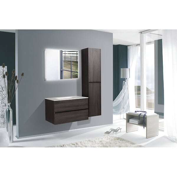 NATUREL - Naturel Verona Armoire haute bois foncé avec deux portes, 40x30x170cm (VERONAV40TD) - large