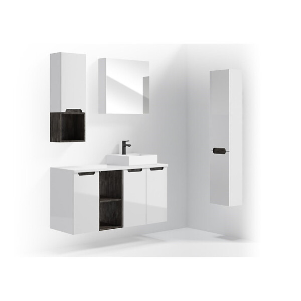 NATUREL - Etagère Naturel Stilla 30x30x44 cm noir (STILLAA03009) - large