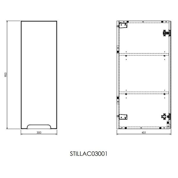 NATUREL - Naturel Meuble de salle de bain Naturel Stilla 30x90x45 cm blanc (STILLAC03001) - large