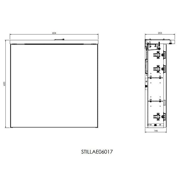 NATUREL - Naturel Armoire à miroir Naturel Stilla + LED 60x60 cm blanc (STILLAE06017) - large