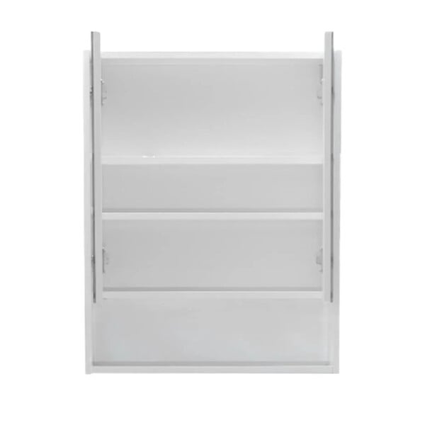 NATUREL - Naturel Lucca Armoire de salle de bain assemblée 60x75 cm, stratifié, 4 étagères, miroir blanc (LUCCA60CABW) - large