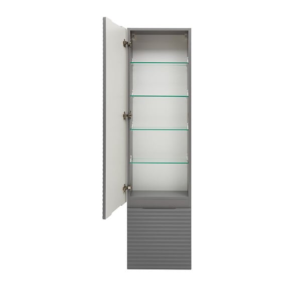 NATUREL - Meuble colonne suspendue salle de bain strié Savona 40,2x157x21,7 cm gris mat (SAVONAV40GM) - large