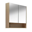 NATUREL - Naturel Lucca Armoire de toilette assemblée 80x75 cm, stratifié, 4 étagères, miroir, couleur chêne (LUCCA80CABD) - vignette
