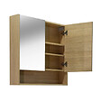 NATUREL - Naturel Lucca Armoire de toilette assemblée 80x75 cm, stratifié, 4 étagères, miroir, couleur chêne (LUCCA80CABD) - vignette