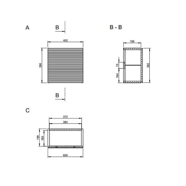 NATUREL - Naturel Meuble de salle de bain Savona 40,2x39,6x21,7 cm chêne halifax mat (SAVONAH40DH) - large