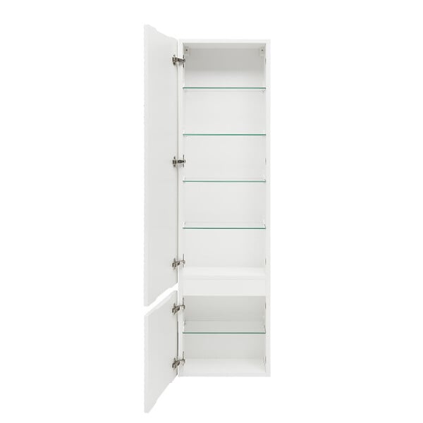 NATUREL - Naturel Meuble colonne suspendue salle de bain strié Savona 40,2x157x21,7 cm blanc brillant (SAVONAV40BI) - large