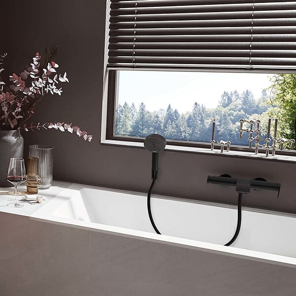 HANSGROHE - Hansgrohe Vivenis Pulsify Set Mitigeur bain/douche, bec cascade + Douchette 3 jets Relaxation avec support et flexible (75420670-Pulsify2) - large