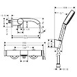 HANSGROHE - Hansgrohe Vivenis Pulsify Set Mitigeur bain/douche, bec cascade + Douchette 3 jets Relaxation avec support et flexible (75420670-Pulsify2) - vignette