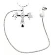 PAFFONI - Paffoni Ricordi Mélangeur pour baignoire avec douchette 150mm et support, Chrome et Blanc (IR023) - vignette