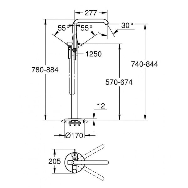 GROHE - Grohe Essence  Mitigeur monocommande 1/2" bain/douche (23491001-set) - large