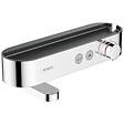 HANSGROHE - Hansgrohe Pack Mitigeur thermostatique bain/douche 400 avec tablette, bec déverseur rotatif + Set de douche 2 jets, Chrome - vignette