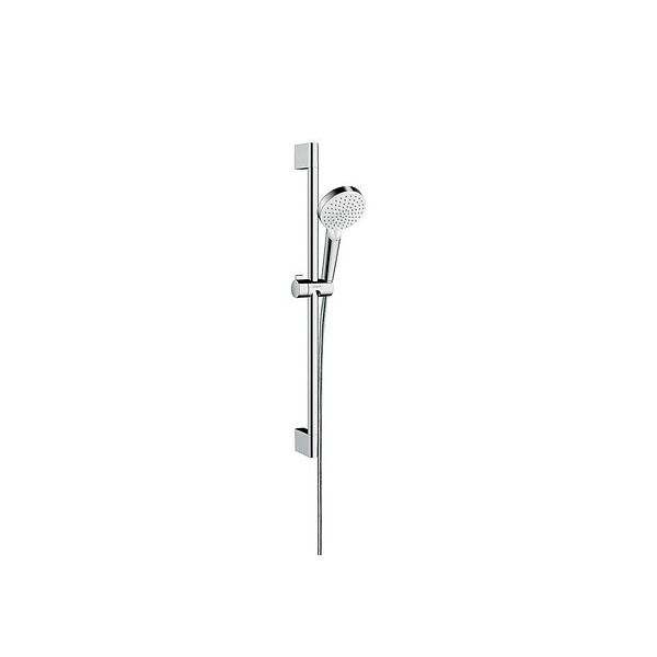 HANSGROHE - Hansgrohe Pack Mitigeur thermostatique bain/douche 400 avec tablette, bec déverseur rotatif + Set de douche 2 jets, Chrome - large