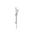 HANSGROHE - Hansgrohe Pack Mitigeur thermostatique bain/douche 400 avec tablette, bec déverseur rotatif + Set de douche 2 jets, Chrome - vignette