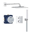 GROHE - Grohe Precision Set de douche encastrée avec mitigeur thermostatique + Douche de tête + Douchette, chrome (G34881000) - vignette