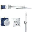 GROHE - Grohe Grohtherm SmartControl Set de douche tout en 1 avec douche de tête 31cm + Douchette 1 jet, Chrome (34712000-310STICK) - vignette