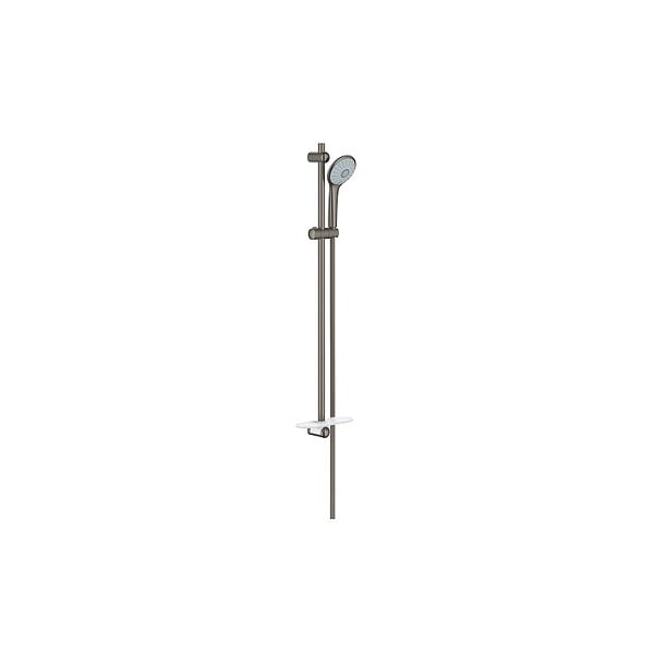 GROHE - Ensemble de douche complet 3 jets +Mitigeur thermostatique douche, Brossé (34065AL2-SET) - large
