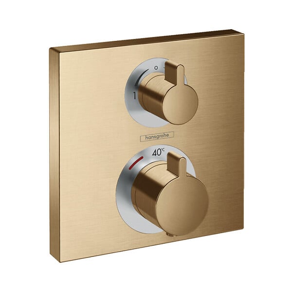 HANSGROHE - Hansgrohe Ecostat Square Set de finition pour mitigeur thermostatique encastré avec robinet d'arrêt et inverseur (15714140) - large