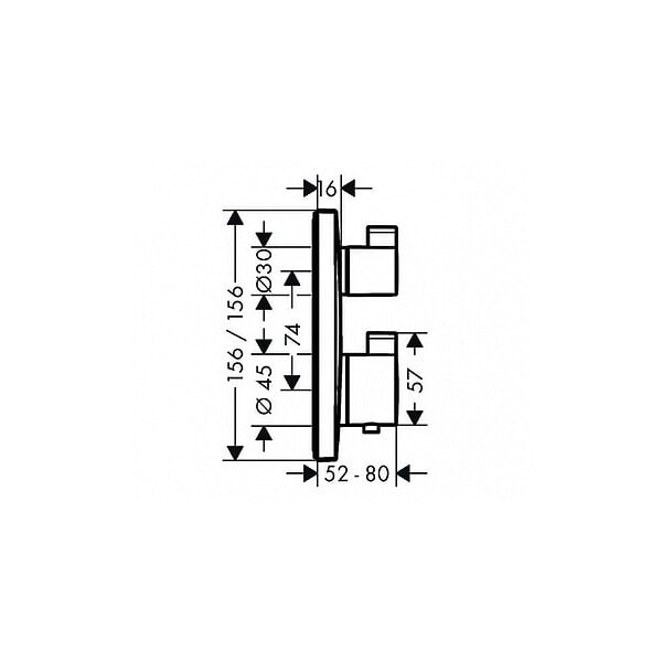 HANSGROHE - Hansgrohe Ecostat Square Set de finition pour mitigeur thermostatique encastré avec robinet d'arrêt et inverseur (15714140) - large