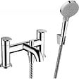 HANSGROHE - Vernis Blend Set bain/douche mitigeur + Douchette à main avec support mural, Chrome (71461000) - vignette