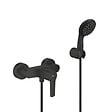 GROHE - Grohe Set de douche mitigeur monocommande + Douchette 2 jets + support mural + Flexible 1750 mm, noir mat - vignette