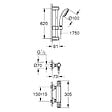 GROHE - Grohe Grohtherm 800 Mitigeur thermostatique douche 1/2" avec ensemble de douche, Chrome (34565001) - vignette