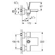 GROHE - Grohe Set bain/douche mitigeur monocommande cascade + Douchette Stick 1 jet, support mural, flexible, Chrome (23666000-CUBESTICK) - vignette